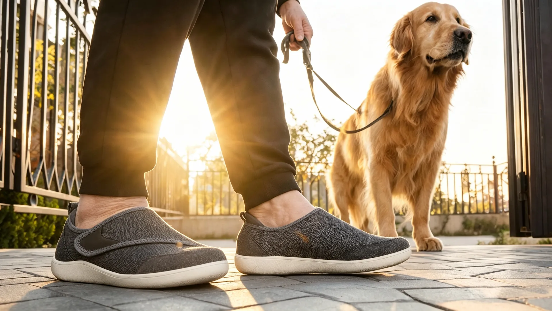 Wide toe box walking shoes — natural foot comfort lifestyle hero banner